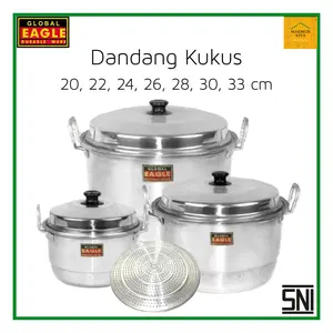 Panci Dandang Kukus 18 20 22 24 26 28 30 33 CM Aluminium Global Eagle / Panci Kukus Maspion / Kukusan Langseng Steamer