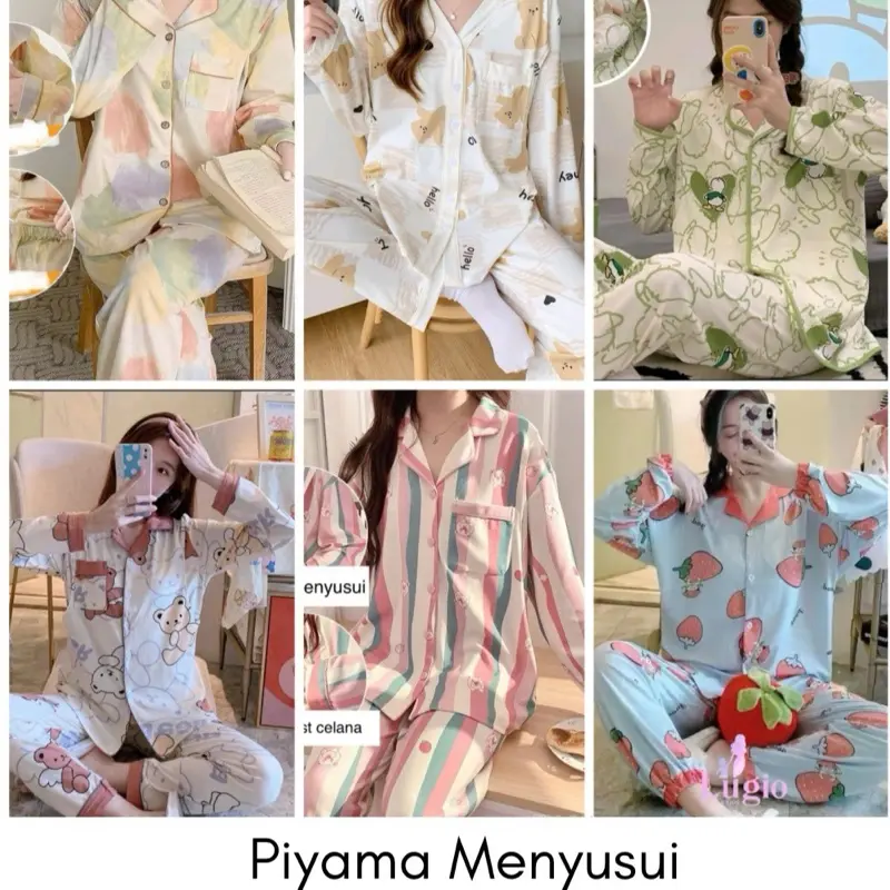 [ LG201 - Lugio ] Piyama Ibu Menyusui | Baju Tidur Busui | Piyama Busui Lucu