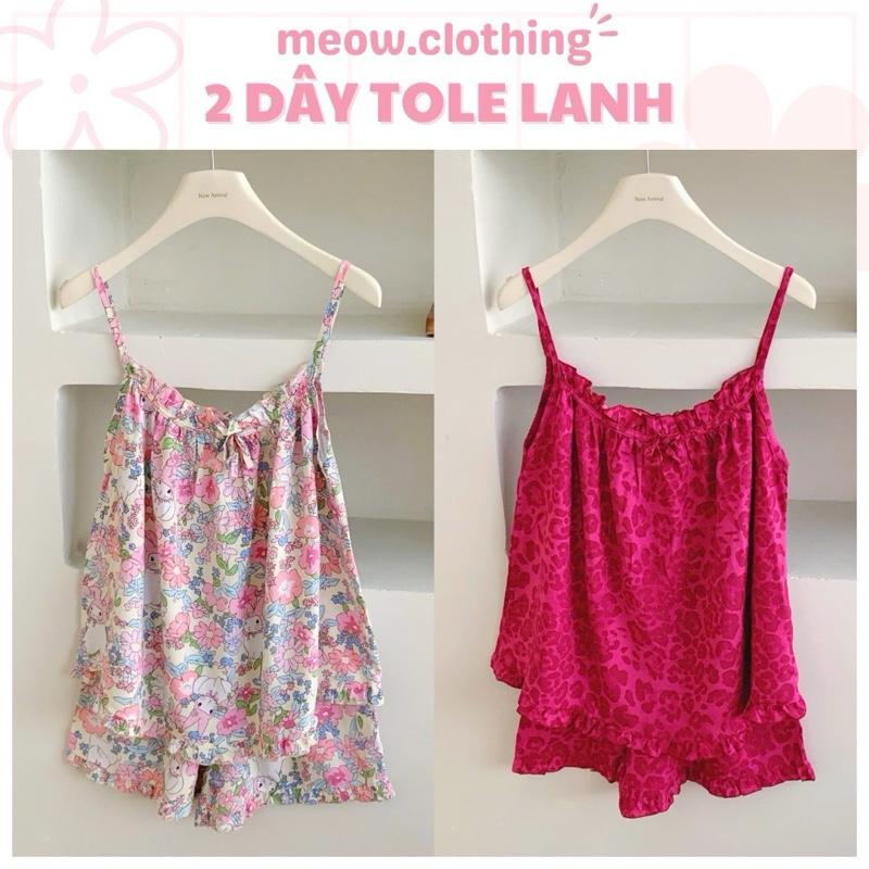 Có BIGSIZE Đồ Mặc Nhà Bộ Ngủ Nữ 2 Dây Quần Đùi Vải Tole Lanh Freesize Dưới 57kg