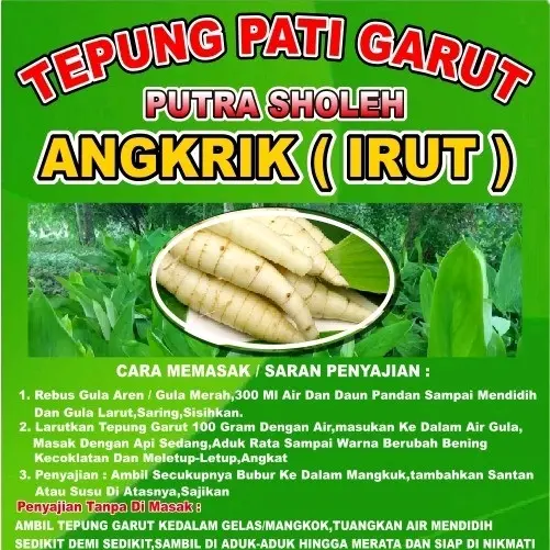 Tepung Pati Organik Bubuk Angkrik Asam Lambung Alami 500 gr free gluten dari Petani dan 250 gr sagu butir garut asli madu gerd