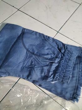 Product Review of Celana Jeans Rawis Cutbray Pinggang karet atlentis  kulot wanita Bahan semi Jeans pinggang fuul karet Model Citbray Nyaman Panjang from @**🥀 0