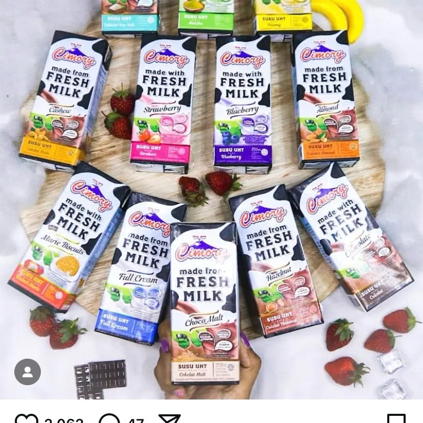 Cimory uht 250 ml ,hadir  dengan banyak varian rasa Susu Air Milk