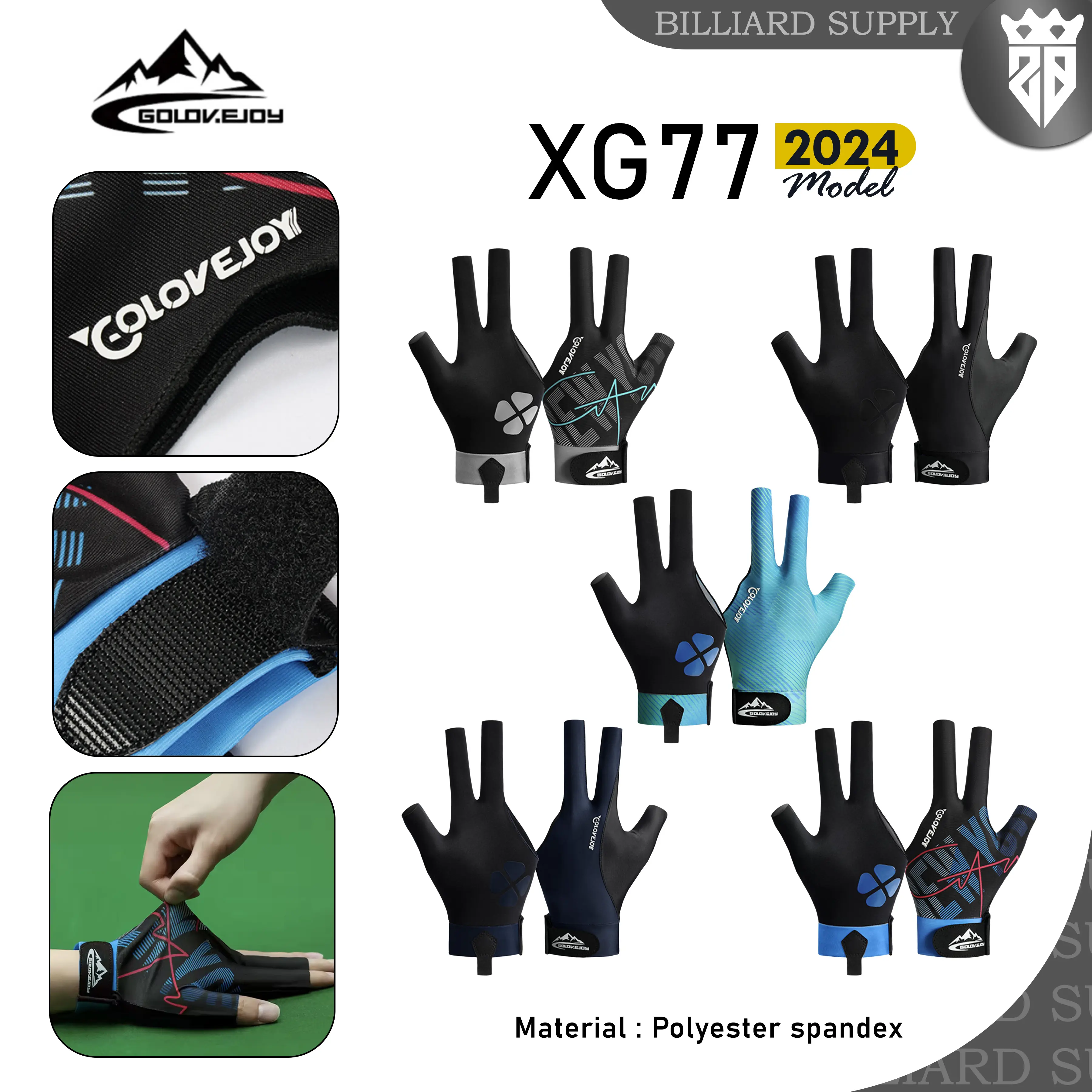 GOLOVEJOY Glove 2024 Model Sarung Tangan Billiard Anti Slip ORIGINAL