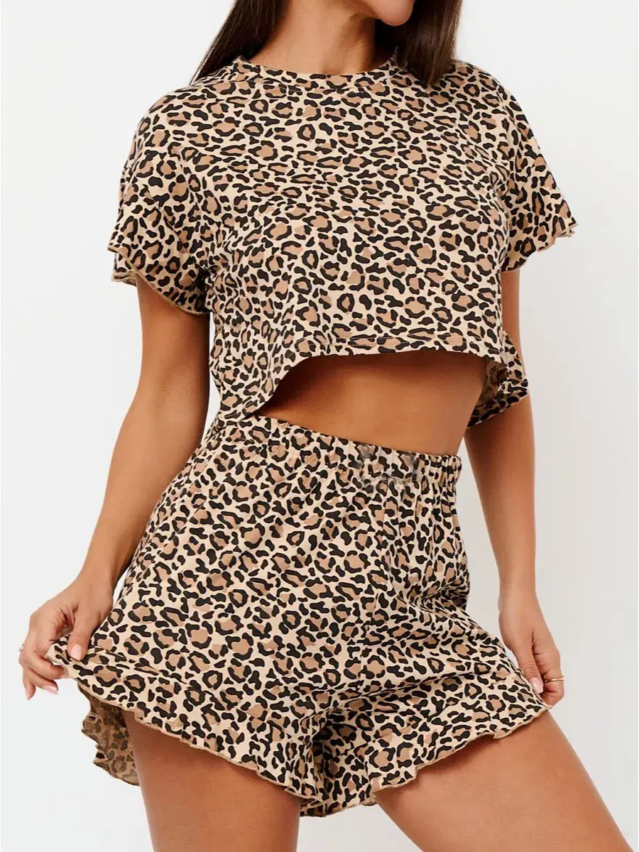 Hot list printed shorts shorts for short sleeves for outdoor wear for women's pajamas
