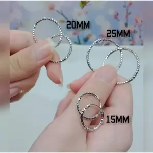 Anting gipsi ukir silver perhiasan wanita cantik terlaris anti karat tidak mudah luntur terlaris