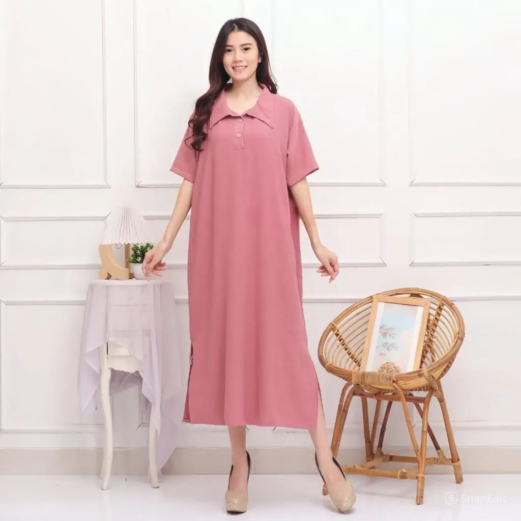 MIBY Daster Premium Cringkle - Dress - Busui Bumil Friendly - Daster Murah - Daster Rumahan - Oversize