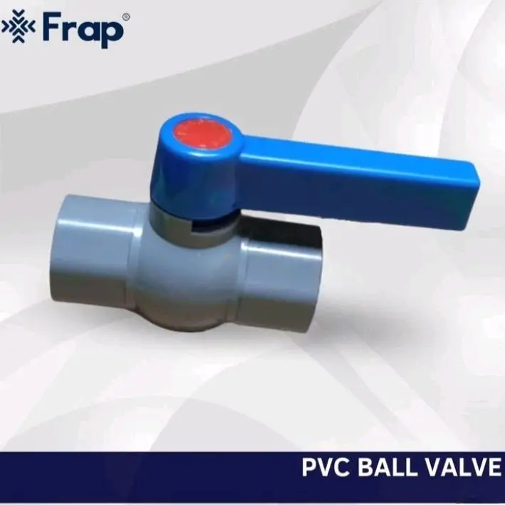 Ball Valve PVC 1/2 inch Stop Kran Valve PVC Frap 1/2" Ball Valve PVC JIS 1/2 inch Ball Valve PVC Abu-Abu Paralon 1/2 inch