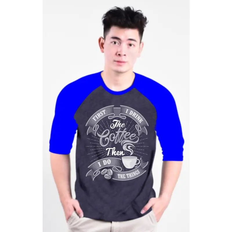 KAOS RAGLAN PRIA SABLO DRINK 3/4 M81\ KAOS RAGLAN PRIA LENGAN 3\4  ATASAN PRIA / KAOS MURAH / KAOS DISTRO / KAOS SIMPLE / T-SHIRT PRIA 1