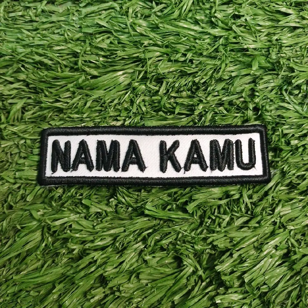 Bordir Nama Timbul SATPAM maksimal 9huruf ukuran 11x2,8 cm
