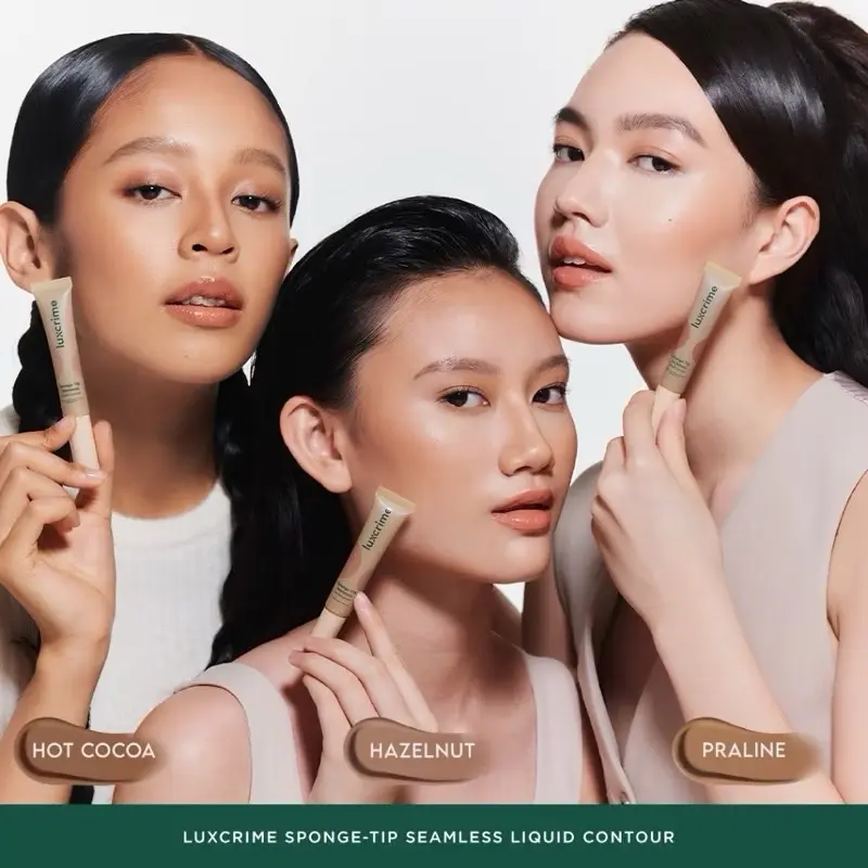 Luxcrime Sponge Tip Liquid Contour Blendable Original BPOM COD Praline Hazelnut Bronzer 4