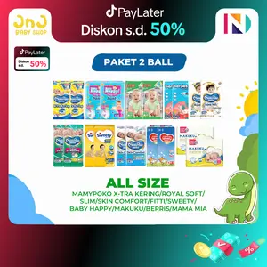 [SPESIAL] PAKET 2 BALL Mamypoko Xtra Kering, Baby Happy/FITTI/SKIN COMFORT/SLIM/ROYAL SOFT/SWEETY/MAKUKU/BERRIES/ MAMA MIA/FLUFFY/MERRIES