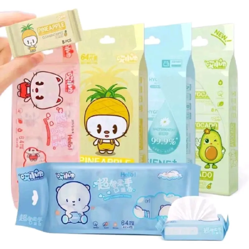 Ecer Tisu Basah Mini Travel Daily Motif Lucu Tissue Karakter Wipes baby No Perfume Bayi 6