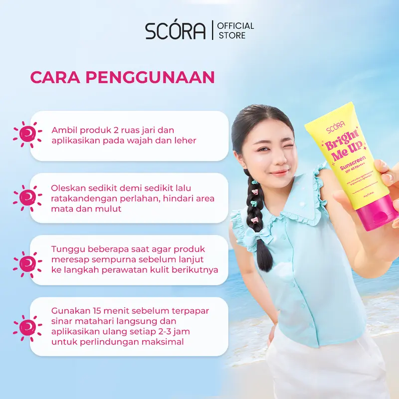[Hero] SCORA Bright Me Up Sunscreen 40 gr Sunblock Mencerahkan Melindungi UV Menyerap