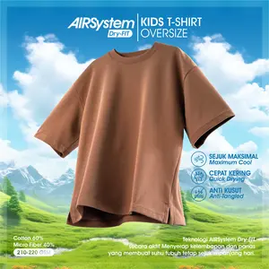 Kaos Anak Oversize T-Shirt  Quick Dry Fit AIRSystem Cotton Micro Danbowl CMGKIDS Brown Fashion Unisex
