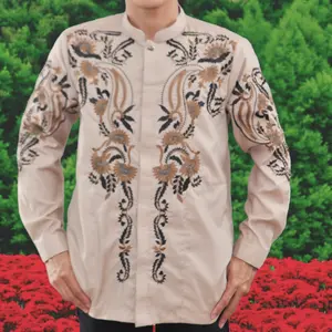 AL JAMI - PRABU baju Koko kemeja batik terbaru Pria dewasa Lengan Panjang Motif full bordir premium mewah Muslim Nyaman Dewasa Lembut koko  pria SEO koko  live Kurta Katun