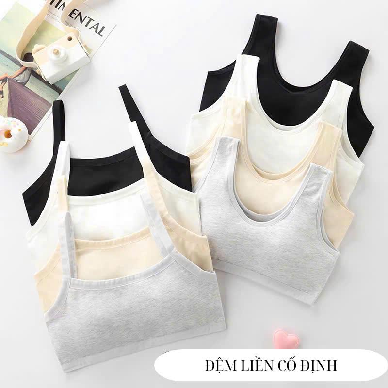 Áo lót đệm liền Đậu Bigsize cho bé gái từ 42 đến 53kg không gọng áo lá học sinh cotton mềm mại thấm hút mồ hôi