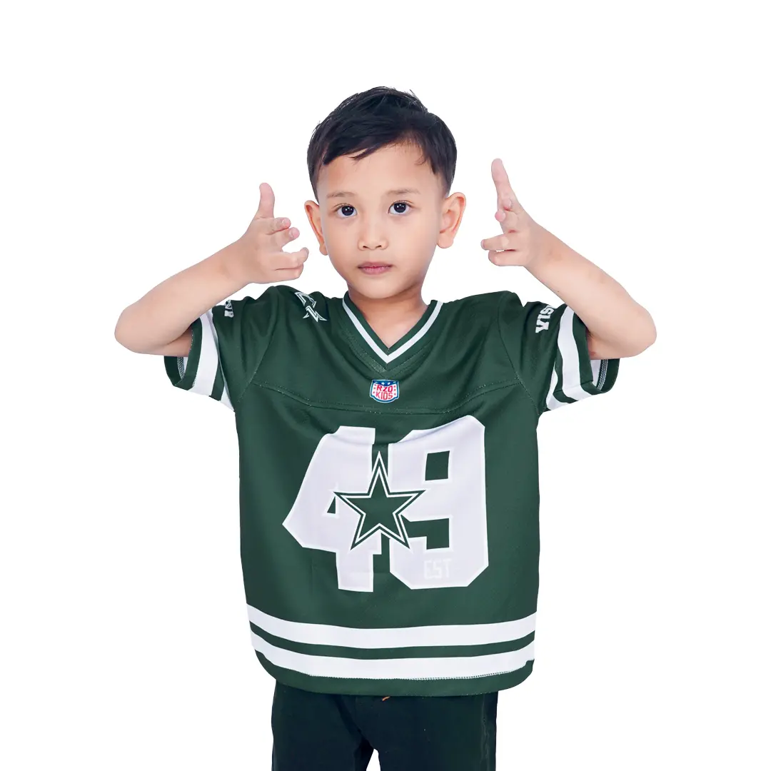 RZQKIDS / 49 / Number Series nfl / Jersey anak / Streetwear / Retro / Vintage / Rugby / y2k / Bloke Core / Korea / Unisex / Laki laki / Perempuan / Full printing / ootd / Atasan /