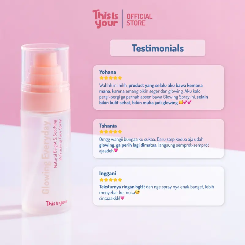[DOKTIF APPROVED] This is Your Glowing Everyday Shooting Refreshing Face Spray 75ml Whiteten Niacinamide 2% Centella Asiatica 4