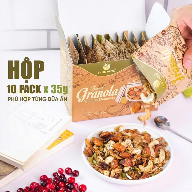  Ngũ cốc granola Special siêu hạt TANU NUTS túi nhỏ tiện lợi mix hạt dinh dưỡng tốt cho sức khỏe Ăn Vặt Snack Food Healthy ngucoc 