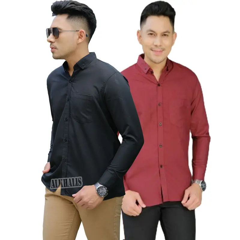 PAKET 2PCS CUMA 50RIBU KEMEJA POLOS PRIA LENGAN PANJANG 4