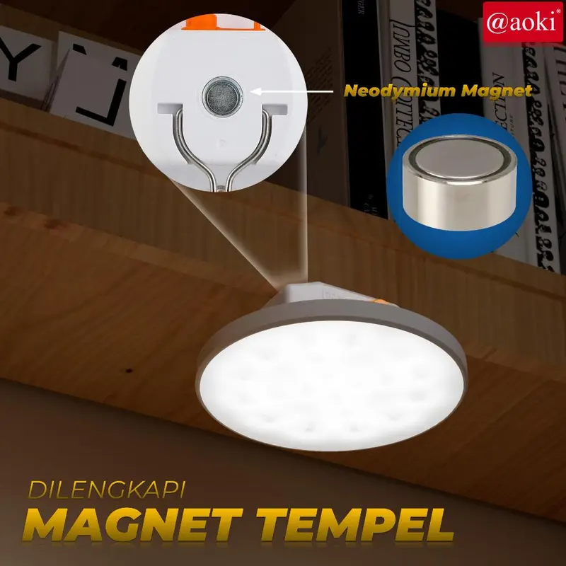 AOKI Lampu LED Magnet Dinding Bisa digantung Serbaguna Rechargable USB Warna Aesthetic - ZS 1