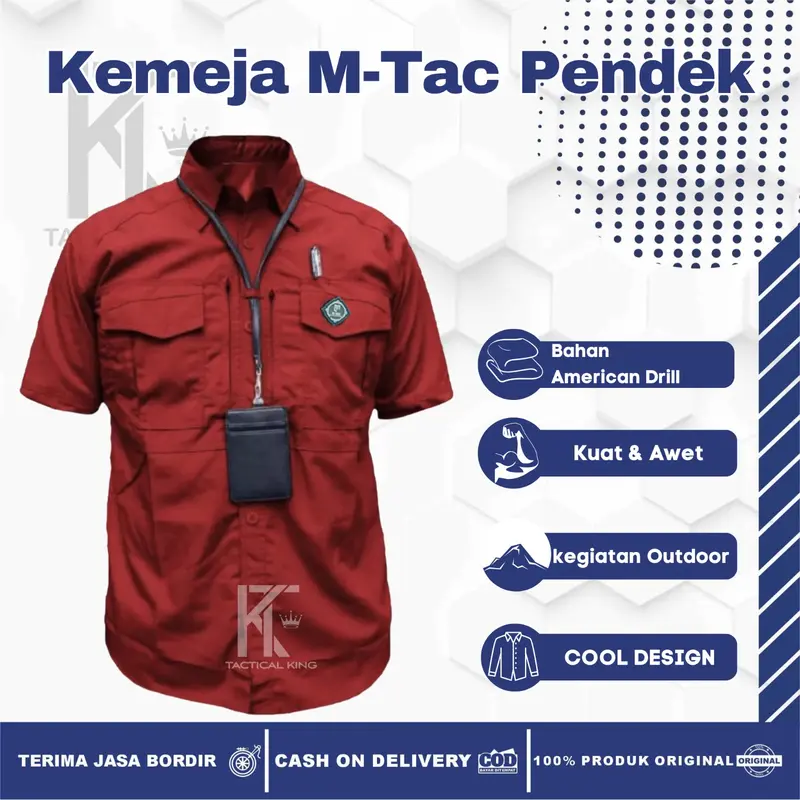 Grosir Kemeja Tactical Pria Lengan Pendek MTAC Best Seller Bahan Baby Cotton Navy 5
