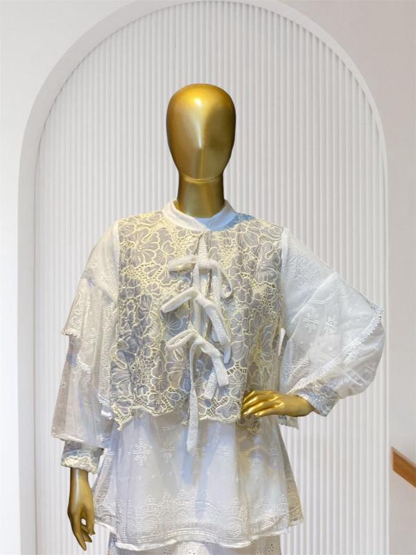 ADINDA & Co- Luna Blouse Atasan wanita Premium brukat halus mix dengan tulle Garden cantik atasan kondangan/ atasan pesta cantk/ blouse remaja kekinian 2025/ baju lebaran remaja 8