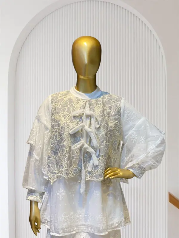 ADINDA & Co- Luna Blouse Atasan wanita Premium brukat halus mix dengan tulle Garden cantik atasan kondangan/ atasan pesta cantk/ blouse remaja kekinian 2025/ baju lebaran remaja 7