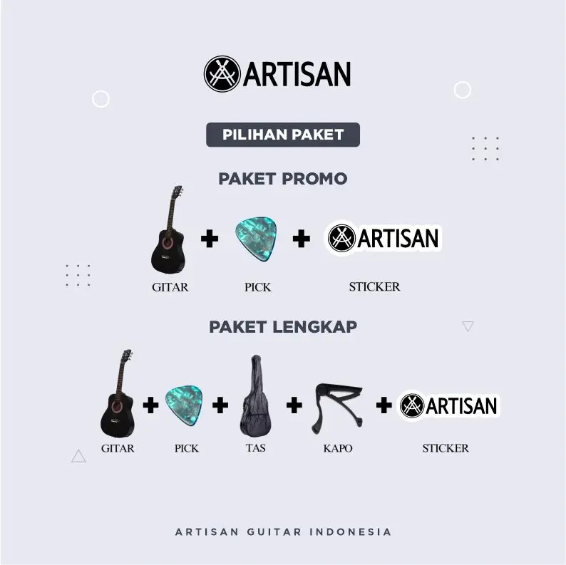ARTISAN Gitar Akustik 3/4 Beginner AR - MS340 Senar String Guitar 1