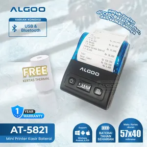 MAMI KASIR AT-5821 Printer Thermal Bluetooth Cetak Struk Nota Tanpa Tinta