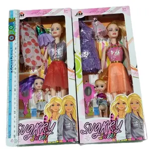 mainan boneka princes ibu dan anak LENGKAP dengan baju ganti - B hello fashion girl ibu anak kpg box