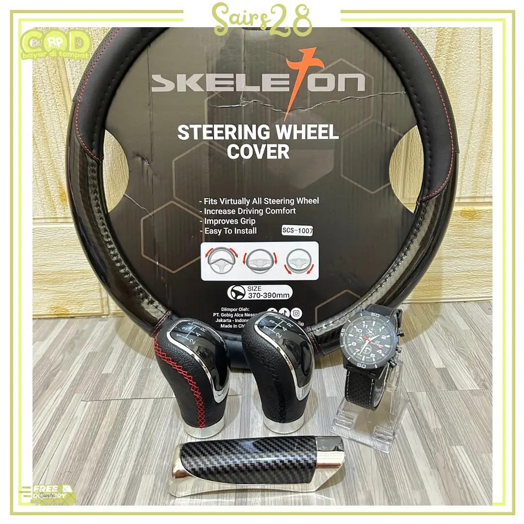 PAKET 3in1 COVER STIR CARBON+KNOB PERSENELING+COVER REM TANGAN CARBON FRRE JAM