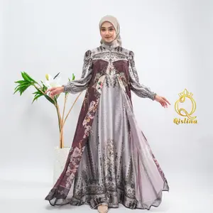 Dress Qisti Series 4 Gaun Gamis Wanita Elegan Busana Muslim arabian silk dress bobydoll Maxmara Sublim Printing Mutif Terbaru Pakaian Wanita Luxury dengan Desain Unik dan Menarik Mewah Panjang Panjang Silk Silk Nyaman Nyaman Motif Motif Satin