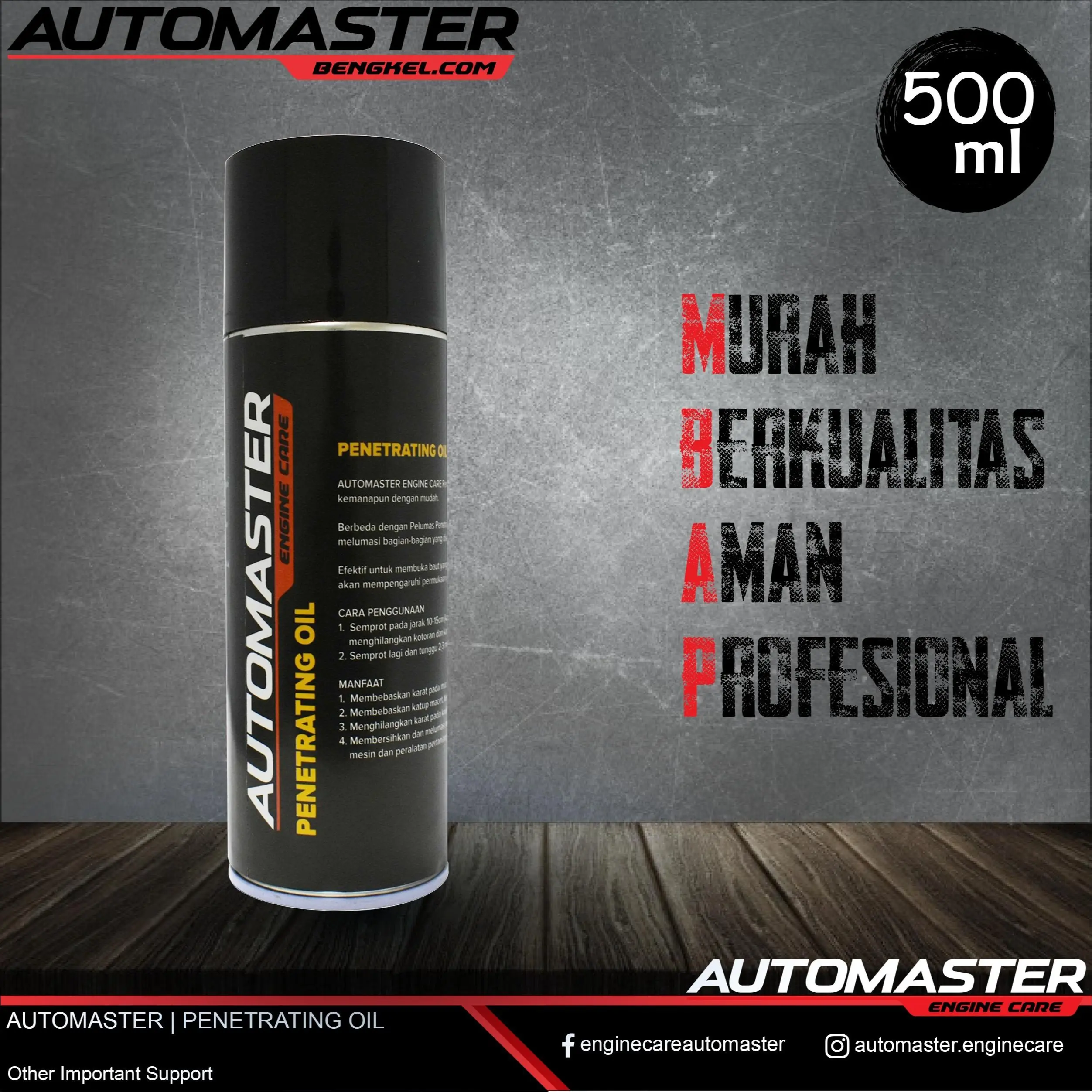 Penetran Anti Karat Penetrating Oil 500 ml - Automaster - 500