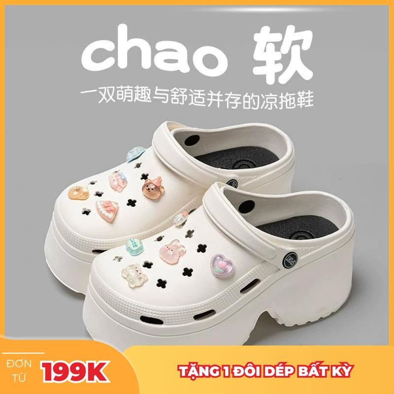  DÉP SỤC CROS ĐẾ CAO 9 CM KÈM PHỤ KIỆN QUAI HẬU NHIỀU MÀU BASIC CHỐNG TRƠN TRƯỢT TRANGBIHUE 