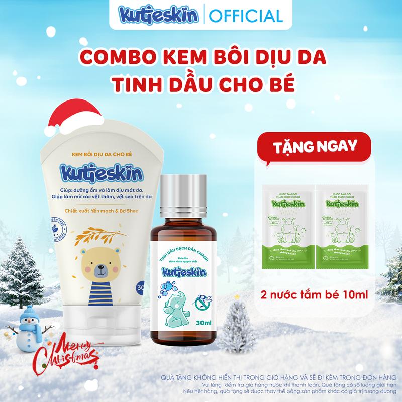 Combo Tinh dầu bạch đàn chanh & Kem bôi dịu da Kutieskin Cho Bé - BDC02+KDD02