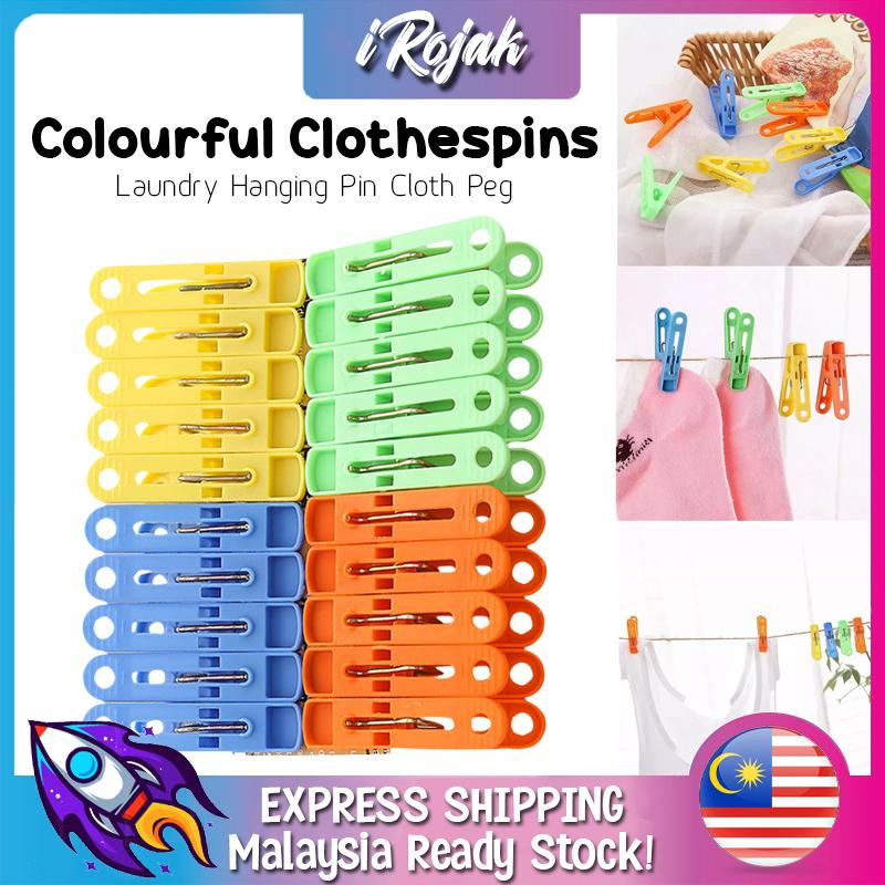 [iRojak] 20pcs Plastic Cloth Peg Clip Cloth Clipper Drying Clip ...