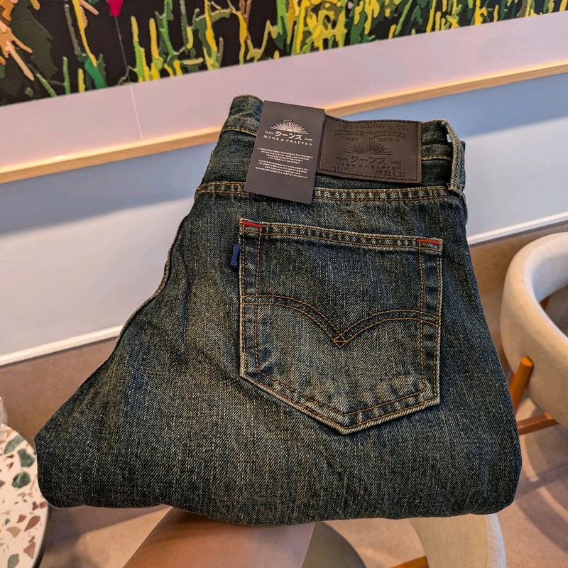 quần jean nam rêu chàm đậm denim JP dáng suông