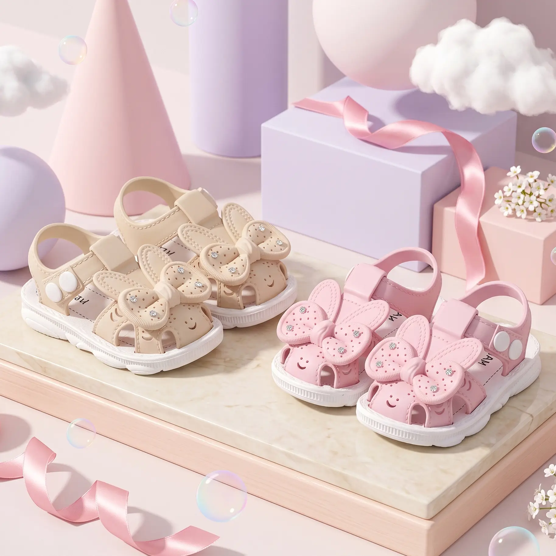 PROMO 8.8 IMPORT OkayBaby B287 Sandal Flat Pita Anak Perempuan Lucu Lembut Kekinian Sendal Casual Fashion Sepatu Bayi Cewek Bahan Karet Anti Slip Anti Licin Umur 6 Bulan - 4 Tahun Terbaru Alas Kaki Nyaman Empuk Size 16-25
