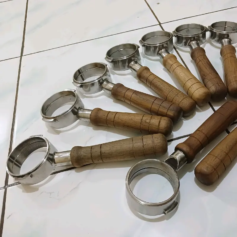 Naked portafilter rokpresso Bottomless Stenlissteel Custom 49mm 6