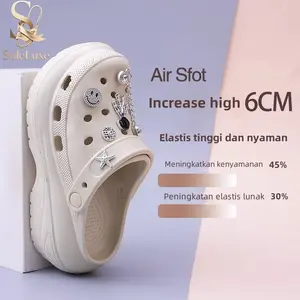 SoleLuxe Sandal Kodok Wanita Dewasa Tinggi 8cm Sandal Jelly Baim Wedges EVA Sepatu Baim Sendal Fuji