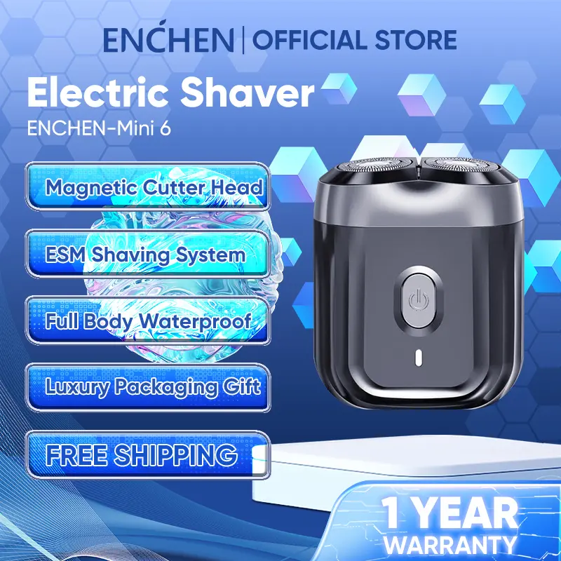 【COD】Enchen Shaver Mini 6 Electric Shaver Portable Shaver Machine 2 Floating Head Magnetic Cutter Head Full Body Wash Shaver Man