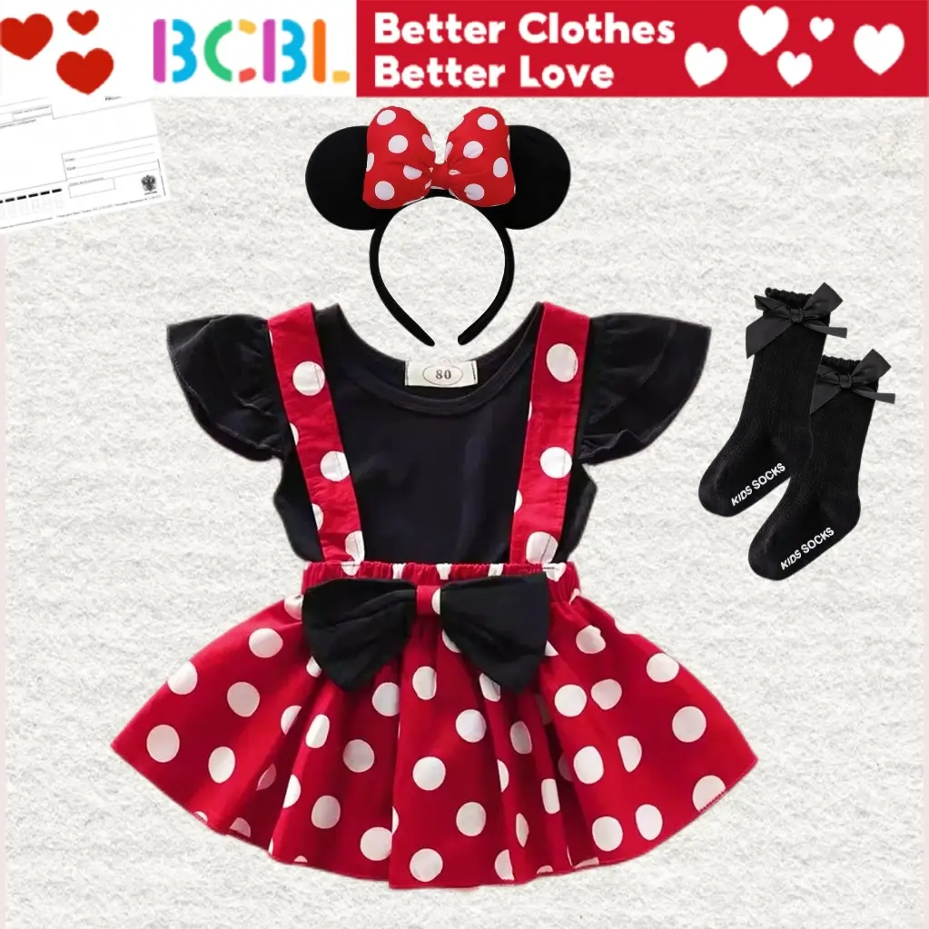minnie mouse birthday dress for 2 year old Baby Girl Dress Toddler Summer Communion Vintage Puff Sleeve Birthday Party Dress