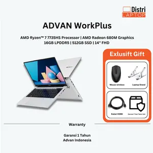 ADVAN Laptop Workplus AMD RYZEN 7-7735HS 16GB 512GB 14'' FHD IPS Windows 11