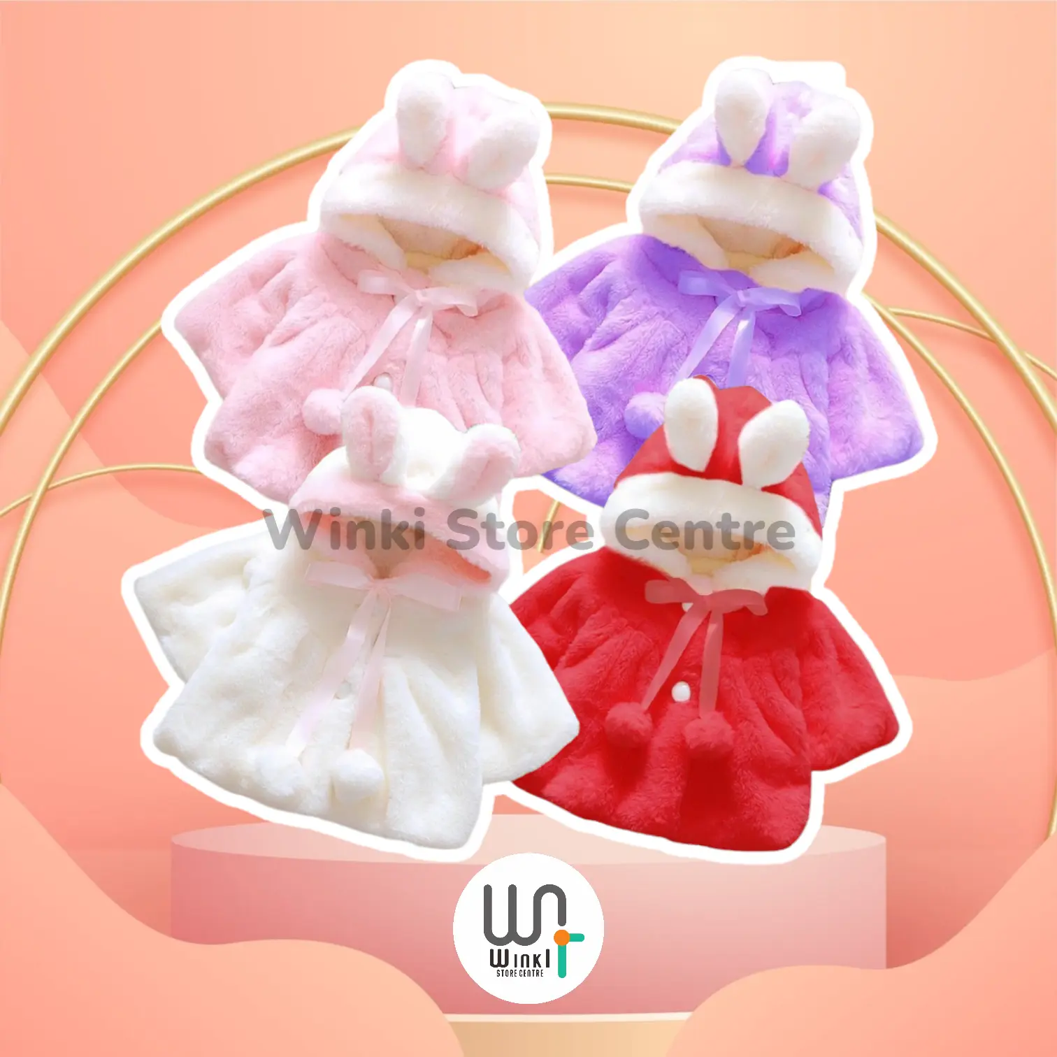 JAKET BAYI ANAK PEREMPUAN IMPORT BULU TEBAL MANTEL HOODIE BABY GIRL Lengan