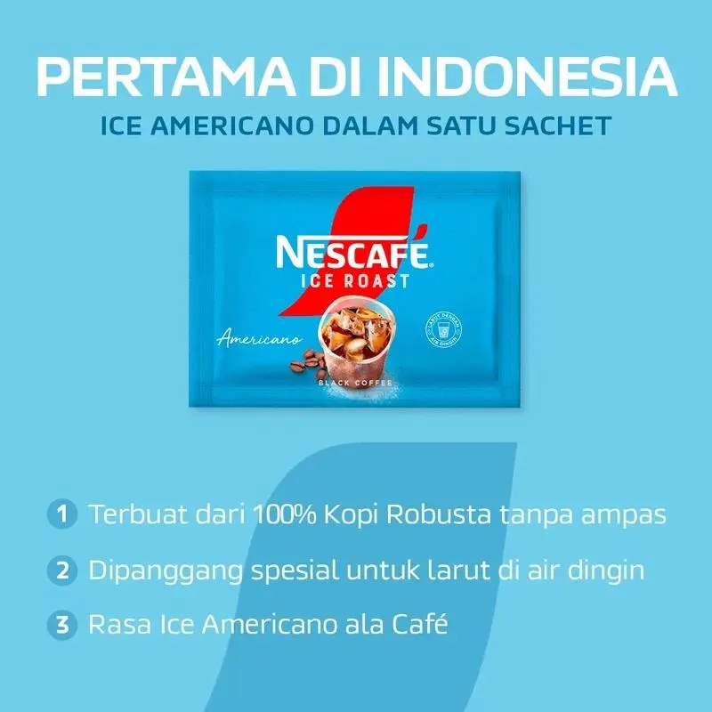 Nescafe ICE ROAST (2gr x 10 Sachet) Kopi Ice Americano (RENCENG) Coffee Robusta 1