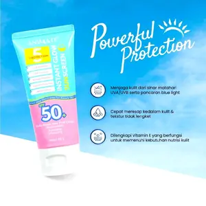 ANIMATE Instant Glow Sunscreen  Protection SPF 50 PA+++ 60gr  perlindungan 5 proteksi pd kulit wajah