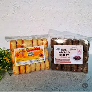 PUSAT KUE KACANG MINI AULIA ORI COKLAT . 21 PCS & 50 pcs KECIL2 Seperti koin 1000 rupiah