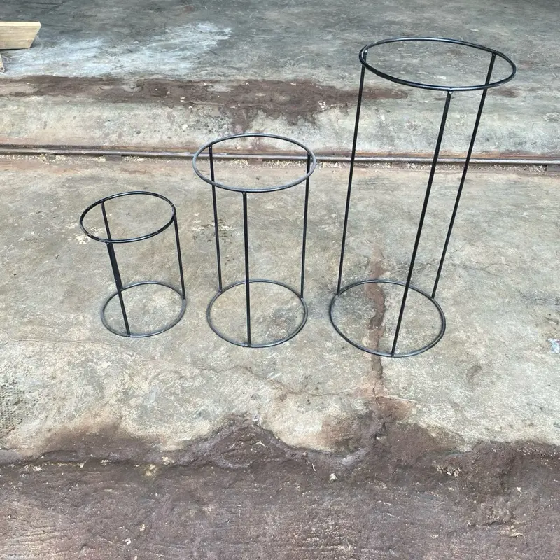 TERMURAH ! Harga 1 Set ( 3 pcs ) Standing Pot Bunga Tanaman Bulat 3in1 !! Bahan Besi SNI 1