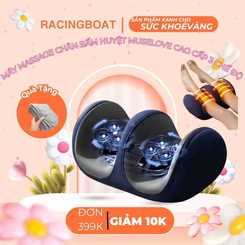 Tặng Vận Chuyển- Máy Massage Chân Bấm Huyệt MUSELOVE Cao Cấp 3 Chế Độ Xoa Bóp Bàn Chân Tự Động